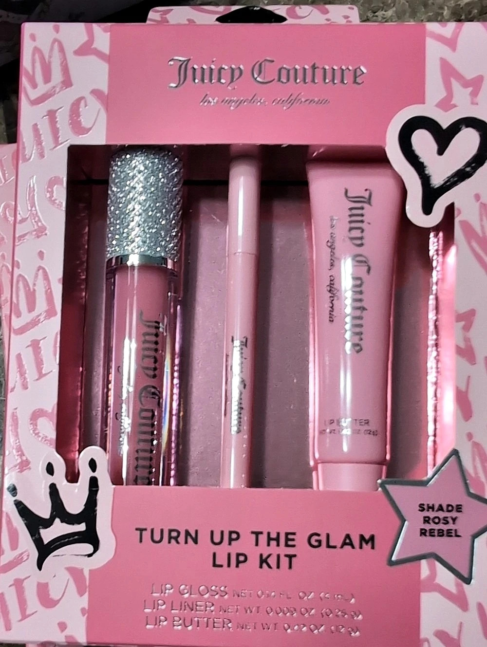 Juicy Couture Turn Up the Glam Lip Kit Pink New